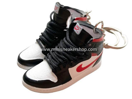 Mini sneaker keychain 3D Air Jordan 1 - High Black Gym Red - Sneakers Passion