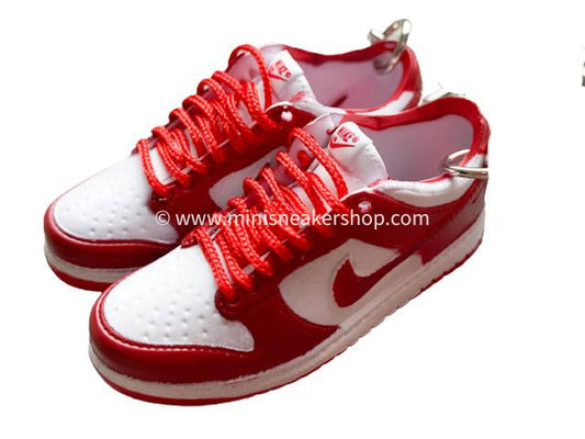 Mini sneaker keychain 3D Dunk Low SP White University Red - Sneakers Passion