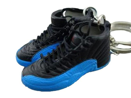Mini 3D sneaker keychains AJ 12 -Gamma Blue and Black - Sneakers Passion