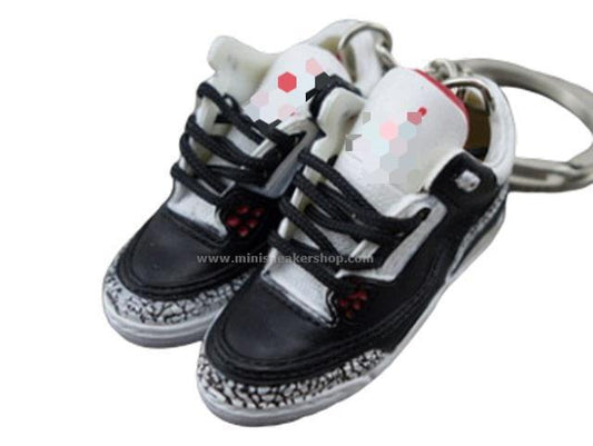 Mini Sneaker Keychains HQ AJ 3  - Black Cement - Sneakers Passion