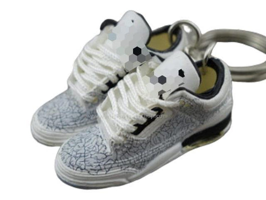 Mini Sneaker Keychains HQ AJ 3  - Flip White - Sneakers Passion