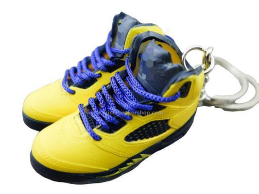 Mini Sneaker Keychains AJ 5 - Michigan Inspire - Sneakers Passion