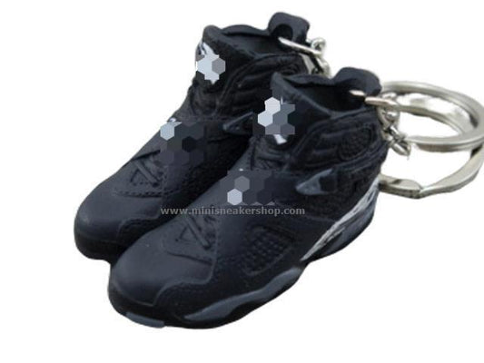 Mini Sneaker Keychains AJ 8 - Black/Grey - Sneakers Passion