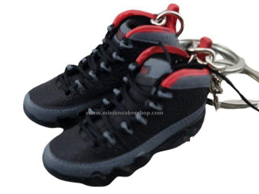 Mini Sneaker Keychains AJ 9 - Charcoal - Sneakers Passion
