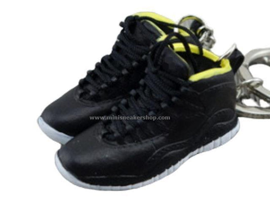 Mini Sneaker Keychains AJ 10 - Black/Yellow - Sneakers Passion