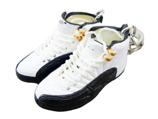 Mini 3D sneaker keychains AJ 12 OG White/Black/Taxi (1996) - Sneakers Passion