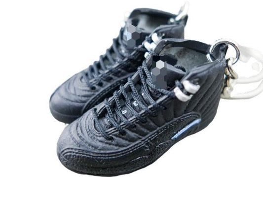 Mini 3D sneaker keychains AJ 12 Triple Black - Sneakers Passion