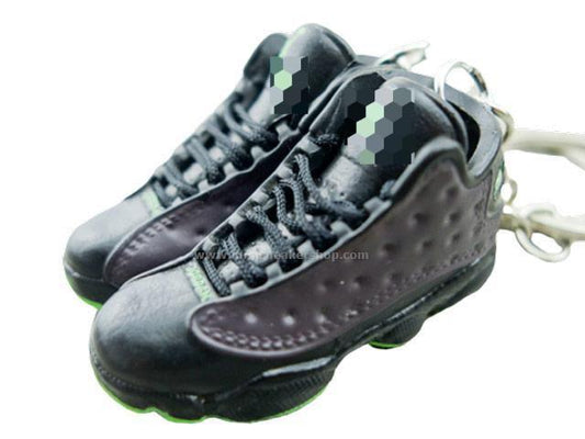 Mini 3D sneaker keychains AJ 13 - Black Green - Sneakers Passion