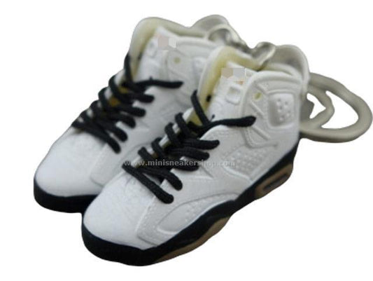 Mini Sneaker Keychains AJ6- White and Gold - Sneakers Passion