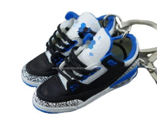 Mini Sneaker Keychains AJ 3  - Sport Blue - Sneakers Passion