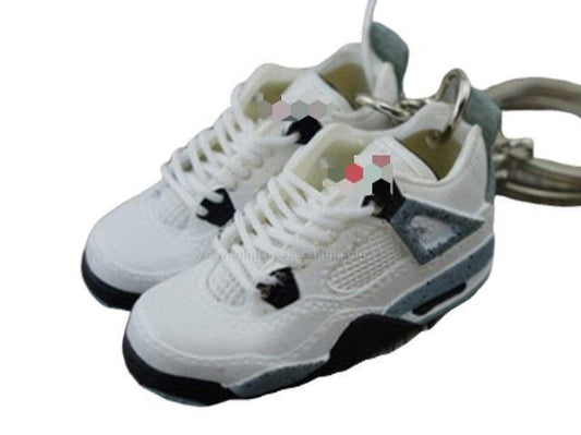 Mini Sneaker Keychains AJ 4  - White Cement - Sneakers Passion