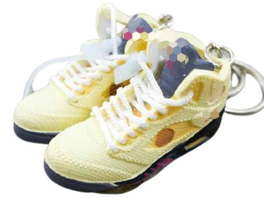 Mini sneaker keychain 3D AJ 5 OW - SAIL - Sneakers Passion
