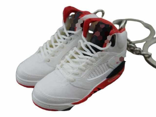 Mini Sneaker Keychains AJ 5 - Fire Red - Sneakers Passion
