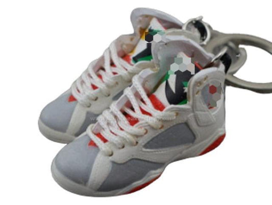 Mini Sneaker Keychains AJ 7 White Orange - Sneakers Passion