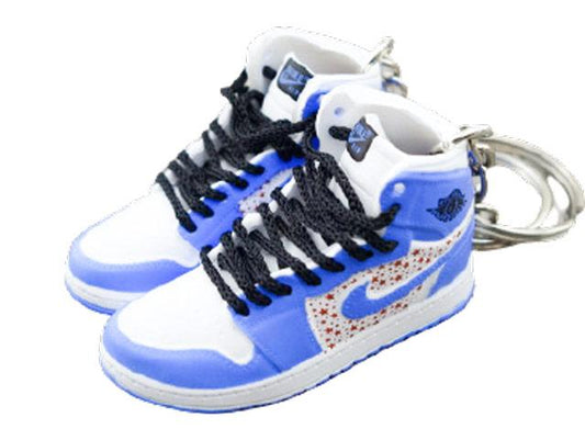 Mini sneaker keychain 3D Air Jordan 1 x SUP - Blue HQ - Sneakers Passion