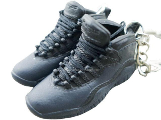 Mini Sneaker Keychains AJ 10 - Triple Black - Sneakers Passion