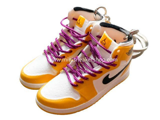 Mini sneaker keychain 3D AJ 1 - LAKERS - Sneakers Passion
