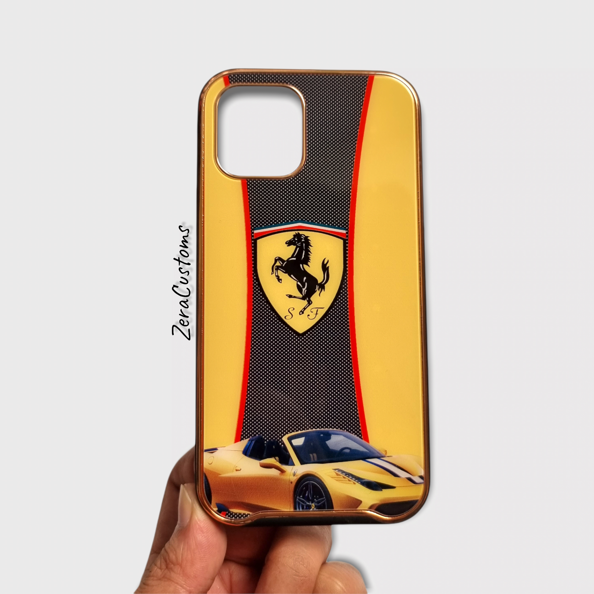 Ferrari Yellow Glass iPhone Case - Sneakers Passion