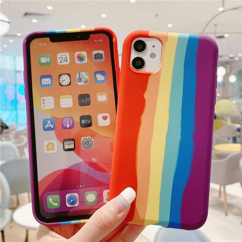 Rainbow Silicon iPhone Case - Sneakers Passion