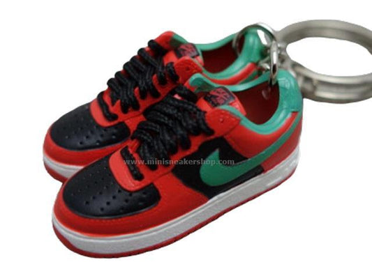 mini 3D sneaker keychains Air Force 1 Orange-Green-Black - Sneakers Passion