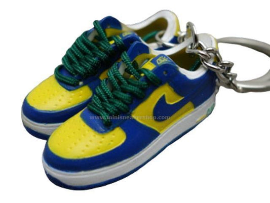 Mini Sneaker keychains 3D  Nike Air Force - Navy Green Yellow - Sneakers Passion