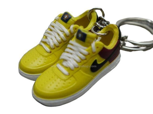 Mini Sneaker keychains 3D - Nike Air Force - Yellow Burgundy - Sneakers Passion