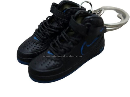 Mini Sneaker sneaker keyrings Nike Air Force High - Black Blue - Sneakers Passion