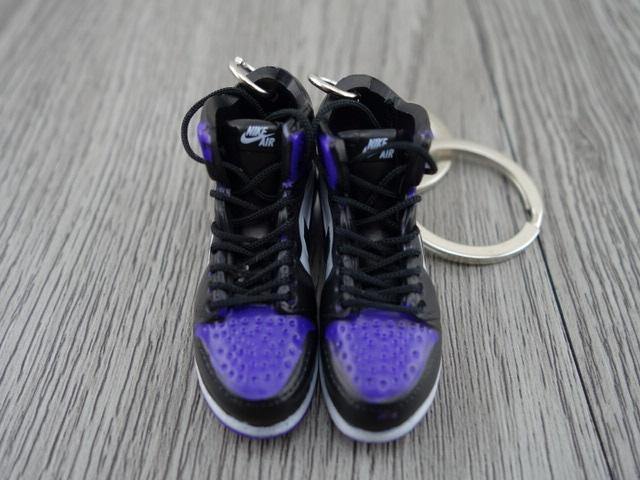 Mini sneaker keychain 3D Air Jordan 1 - Court Purple - Sneakers Passion
