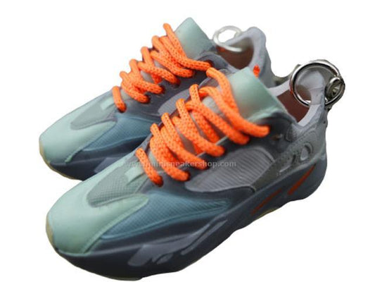 Mini Sneaker Keychains YZY  700 - Inertia with orange laces - Sneakers Passion