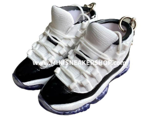Mini 3D sneaker keychains  AJ 11 OG White/Black-Dark Concord - Sneakers Passion