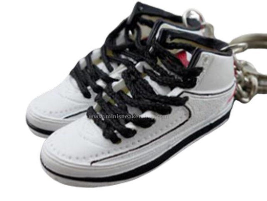 Mini Sneaker Keychains AJ 2 - OG White Red Black - Sneakers Passion