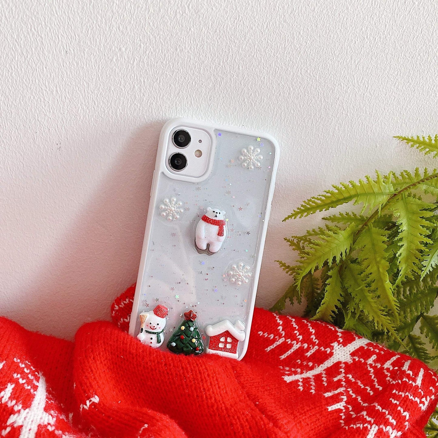 Transparent Christmas iPhone 12 Case - Sneakers Passion