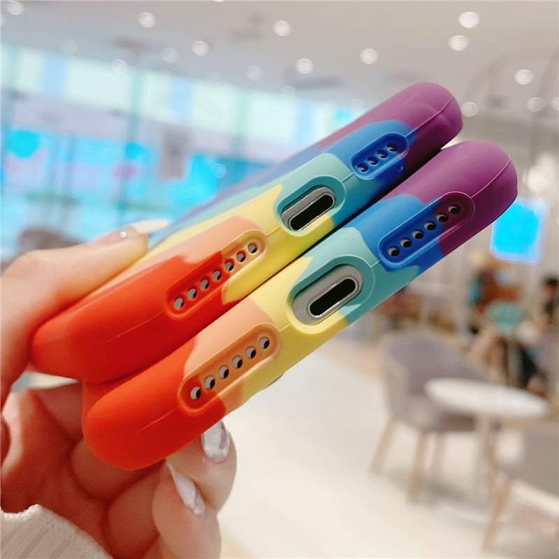 Rainbow Silicon iPhone Case - Sneakers Passion