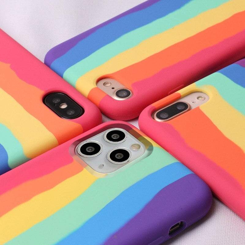 Rainbow Silicon iPhone Case - Sneakers Passion