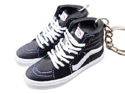 Mini 3D sneaker keychains VANS Skate HI Black and White OG - Sneakers Passion